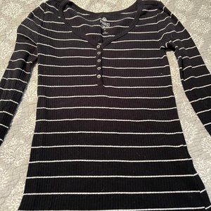Perfect Henley Ribbed Long Sleeve Shirt XS